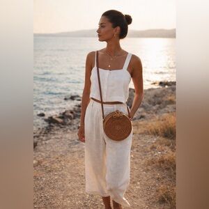 Bali-inspired round rattan crossbody bag/purse
